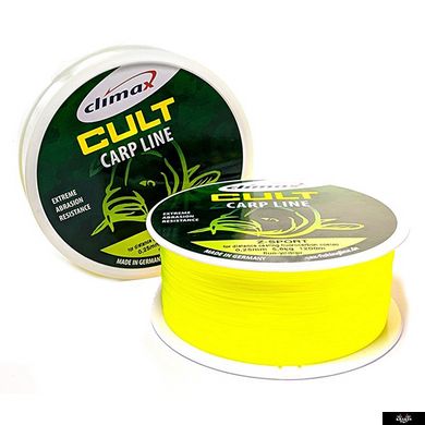 Жилка CLIMAX CULT CARP LINE Z-SPORT fluo-yellow 0,22mm 4,4kg (1300m), 0.22mm, 1300м, Флуо-Жовта