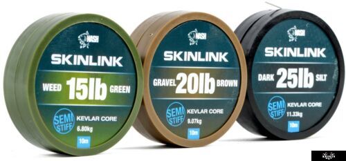 SkinLink Semi-Stiff 20lb Gravel - поводковий матеріал в оболонці полужорсткий., 10m, Коричневий, 20lb