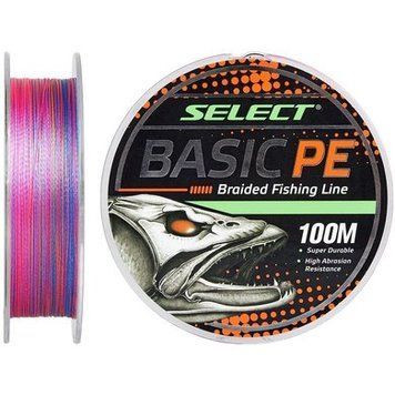 Шнур Select Basic PE 100m 0.24mm 40lb/18.2kg, 0.24mm, 100м., Різнокольоровий