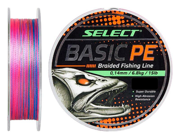 Шнур Select Basic PE Multicolor 150m 0.04mm 5lb/2.5kg, 0.04mm, 150м., Різнокольоровий