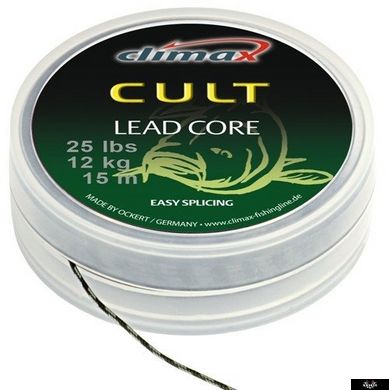 Лидкор Climax CULT Leadcore 10 m, 25 lbs, 12 kg, silt, 10m, Темно-Гравійний, 25lb