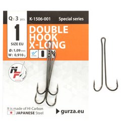 Double Hook Х - Long Shank # 8 BN 4 шт, 8