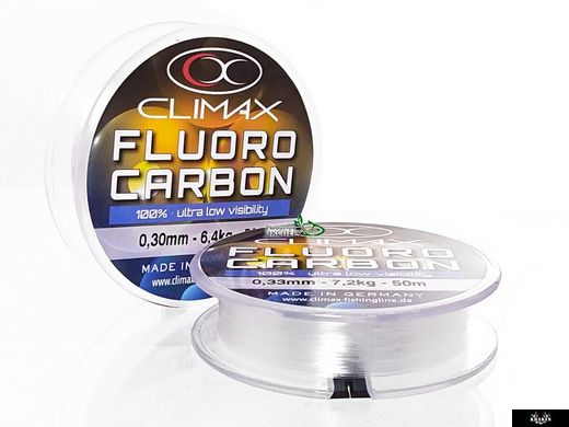 Флюорокарбон Climax Fluorocarbon 0.18, 2,6 кг 50m, 0.18mm, 50m, Прозорий