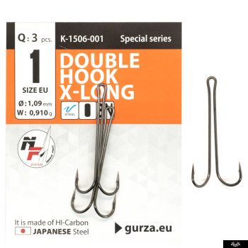 Double Hook Х - Long Shank # 2 BN 3 шт, 3