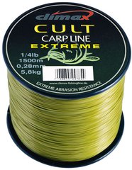 Жилка CLIMAX CULT Carp Extreme Line 0,28mm 5,9kg mattolive 1/4 lbs (1500m), 0.28mm, 1500m, Оливковий