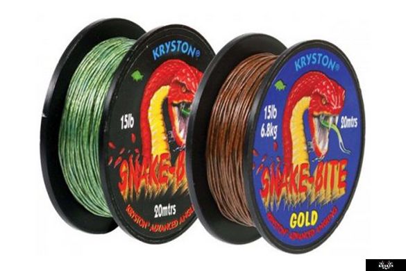 Поводковий матеріал KRYSTON Snakebite Coated Hooklink 20 lb, 20 м Camou, 20m, 20lb