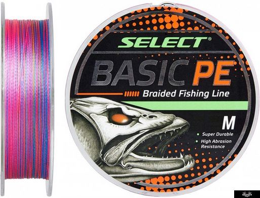 Шнур Select Basic PE 150m (разноцв.) 0.10mm 10lb/4.8kg, 0.10mm, 150м., Різнокольоровий