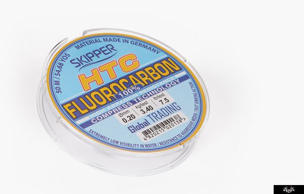 Жилка HTC Fluorocarbon 0.14мм 1,7кг 50м natural Skipper, 0.14mm, 50m, Прозорий