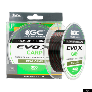 Леска GC Evo-X Carp 300м Real Camo 0.261мм, 0.261mm, 300м., Камуфляж