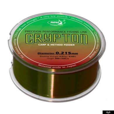 Жилка Katran Crypton Carp & method feeder 0.234mm 300m, 0.234mm, 300м., Темно-Зелений