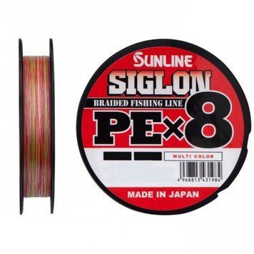 Шнур Sunline Siglon PE x8 150m #0.5/0.121mm 8lb/3.3kg, #0.5 0.117mm, 150м., Різнокольоровий