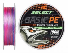 Шнур Select Basic PE Multicolor 150m 0.18mm 22lb/9.9kg, 0.18mm, 150м., Різнокольоровий