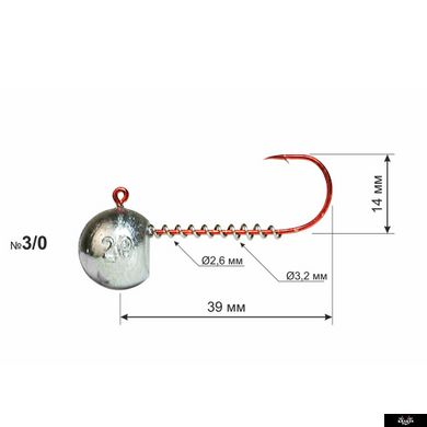 Джиг-головка "RED" #3/0 блистер (3 шт.) - 3 г, 3гр.