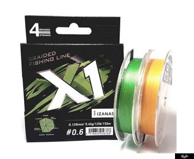 Шнур Favorite X1 PE 4x 150m (l. green) #0.4/0.104mm 8lb/3.5kg, #0.4 0.10mm, 150м., Салатовий