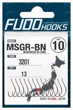 Гачки Fudo Maruseigo W/Ring Black 8 (13 шт.), 8