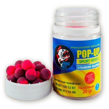 Pop-Ups PIRANHAS BAITS Strawberry-belachan 8 mm