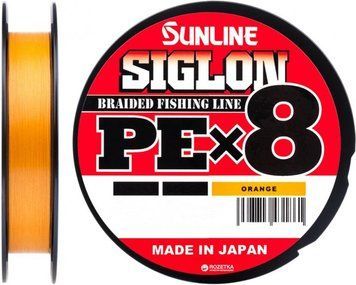 Шнур Sunline Siglon PE x8 150m #0.3/0.94mm 5lb/2.1kg, #0.3 0.09mm, 150м., Помаранчевий