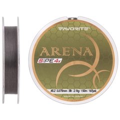 Шнур Favorite Arena PE 4x 150m (silver gray) #0.3/0.09mm 6.5lb/3kg, #0.3 0.09mm, 150м., Сірий