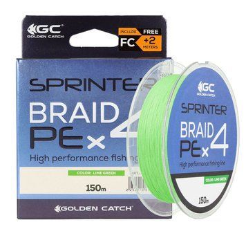 Шнур GC Sprinter PE X4 150м Lime Green #0.6, #0.6 0.12mm, 150м., Салатовий